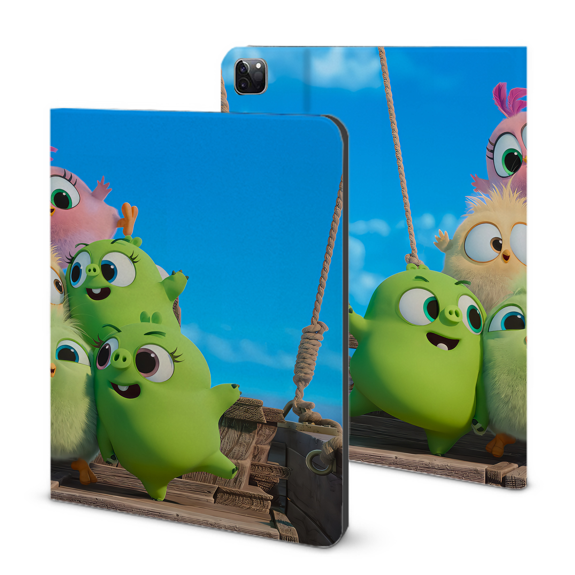 （画像用） Angry Birds アングリーバード IPad ケース ブック型 PUレザー TPU 耐衝撃 軽量 薄型 ペン収納なし 全面保護 IPad 各モデル対応